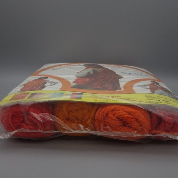 Bucilla Crochet Sweater Vest, Poncho Kit in Bright Oranges, One Size Fits All, D - Picture 3 of 10